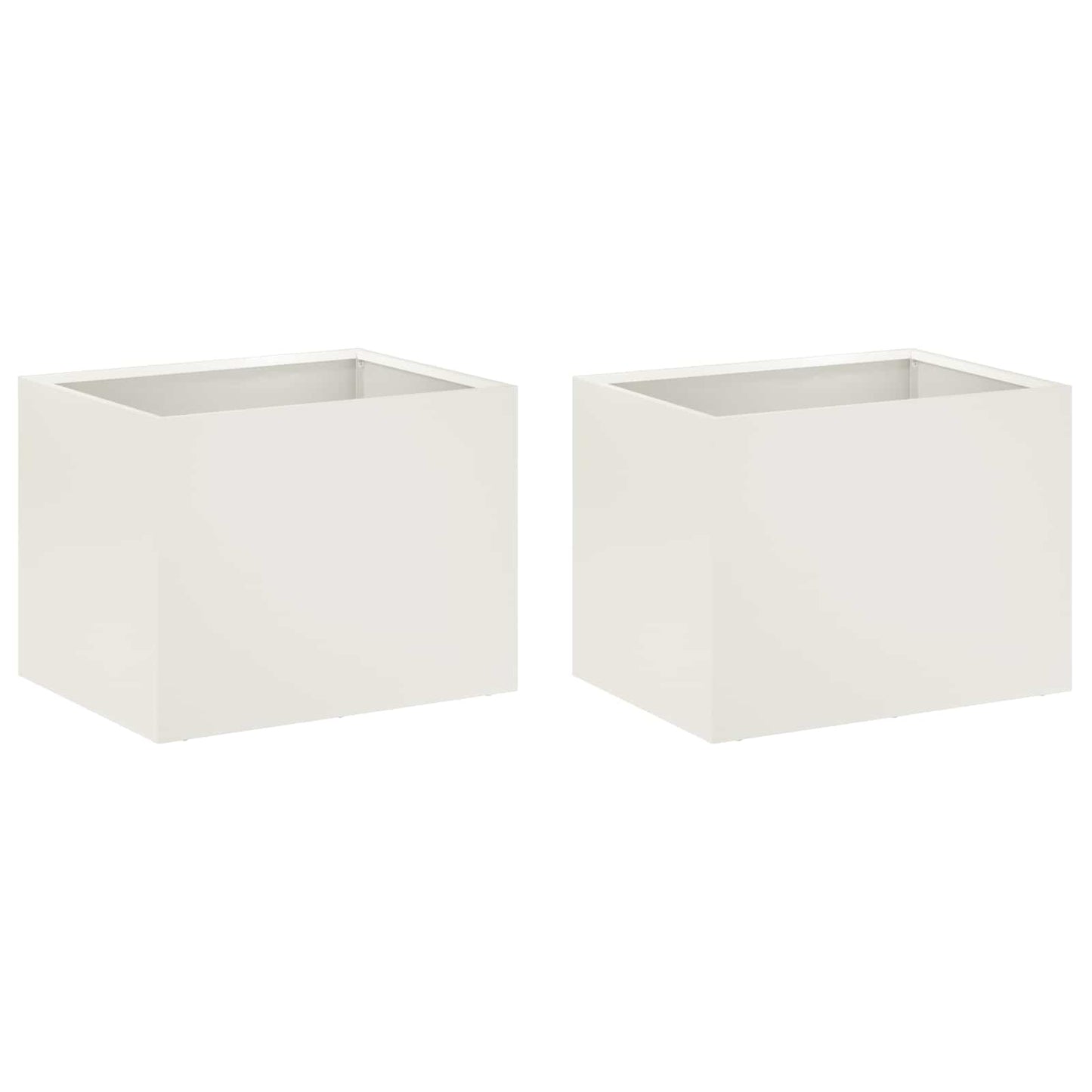 Garden Planter 2 pcs White 40 x 30 x 30 cm Cold-rolled Steel
