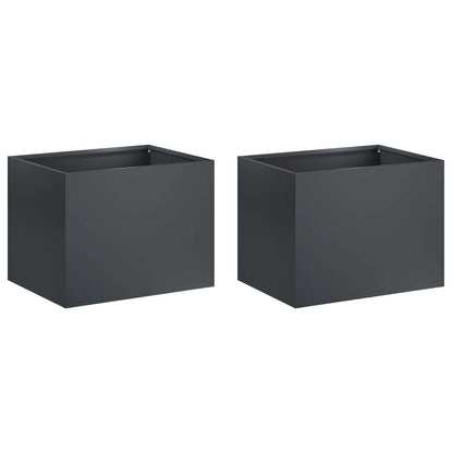 Garden Planter 2 pcs Anthracite 40 x 30 x 30 cm