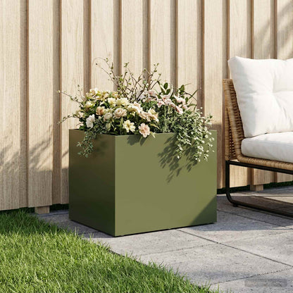 Garden Planter Olive Green 40 x 30 x 30 cm Cold-rolled Steel