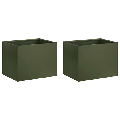 Garden Planter 2 pcs Olive Green 40 x 30 x 30 cm
