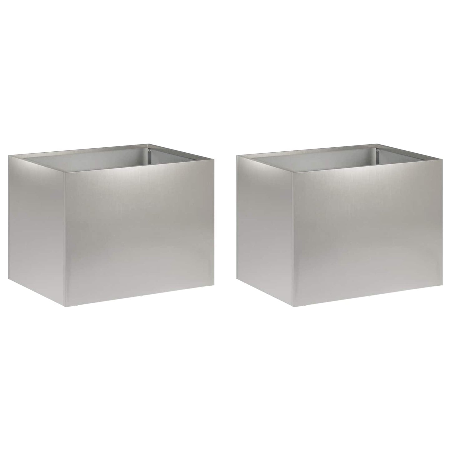 Garden Planter 2 pcs Silver 40 x 30 x 30 cm Stainless Steel