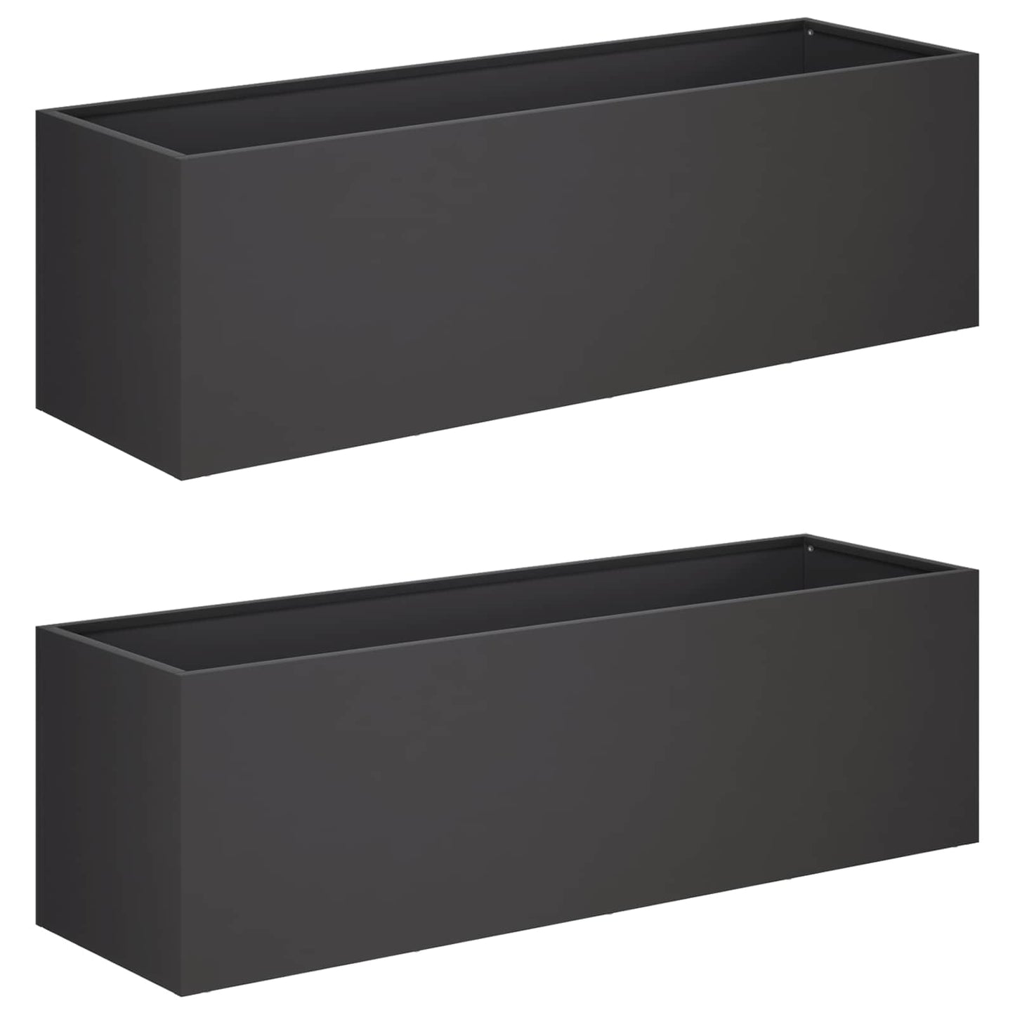 Garden Planter 2 pcs Black 80 x 30 x 30 cm Cold-rolled Steel