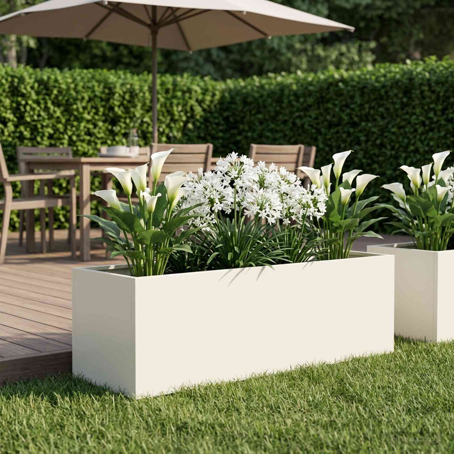 Garden Planter White 80 x 30 x 30 cm Cold-rolled Steel