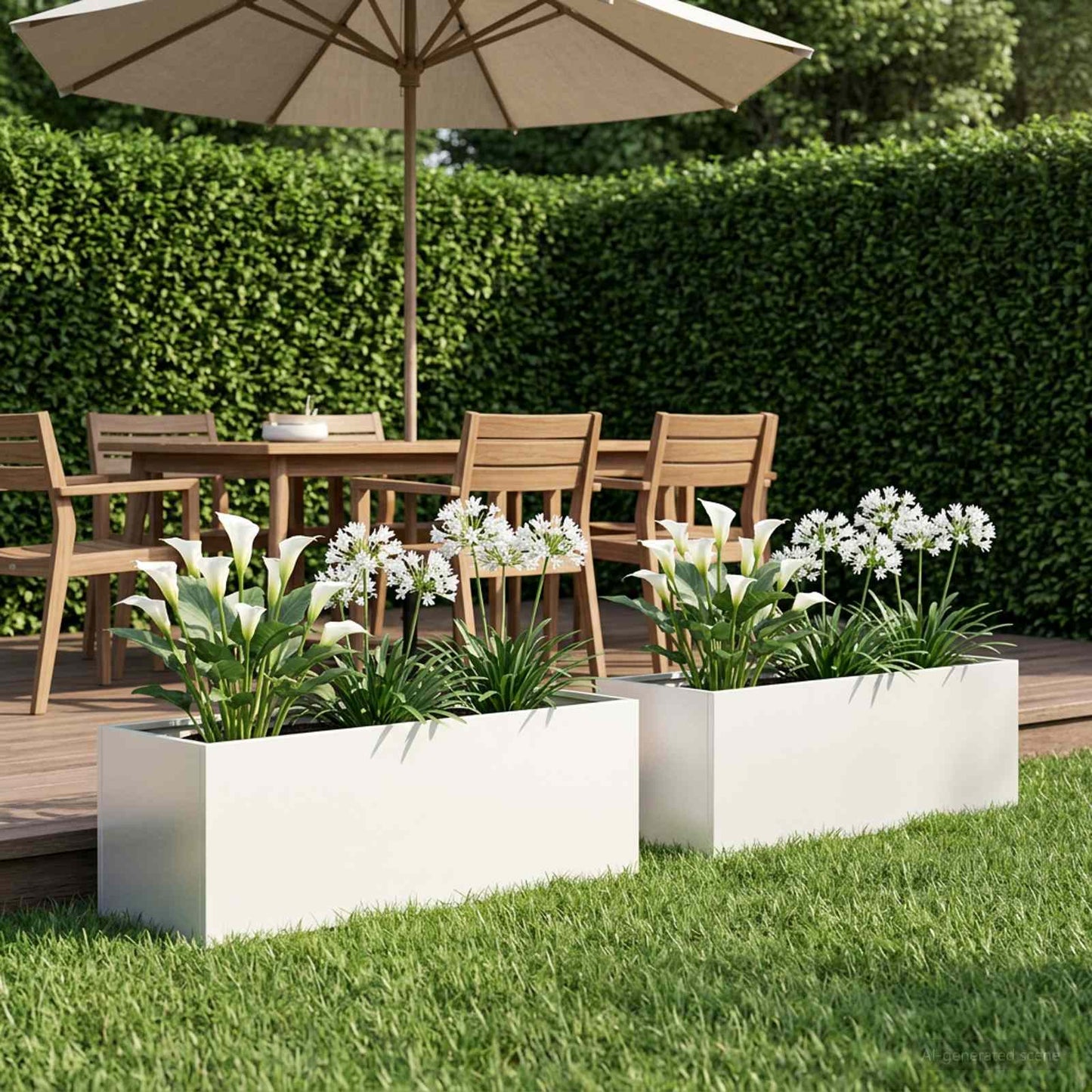 Garden Planter 2 pcs White 80 x 30 x 30 cm Cold-rolled Steel