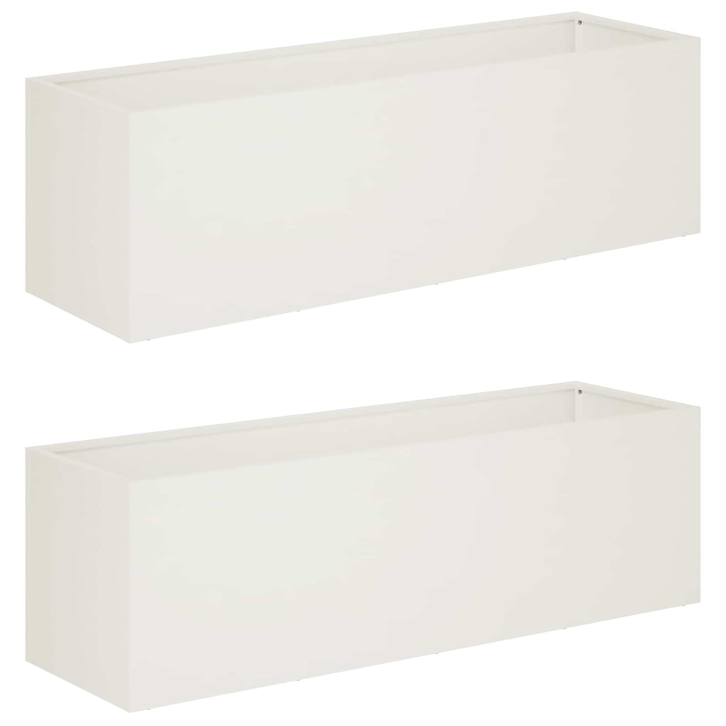 Garden Planter 2 pcs White 80 x 30 x 30 cm Cold-rolled Steel
