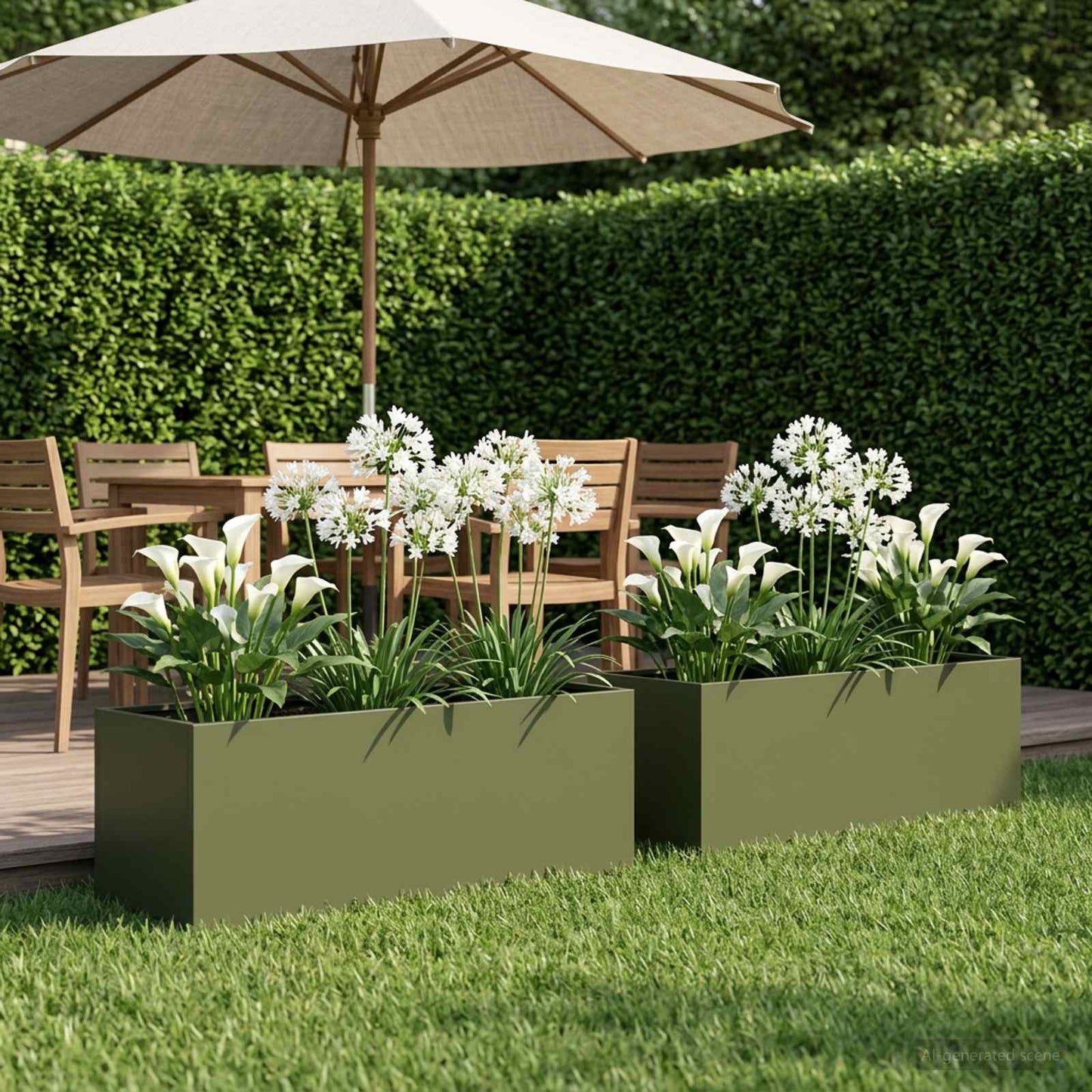 Garden Planter 2 pcs Olive Green 80 x 30 x 30 cm