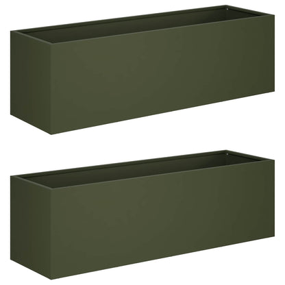 Garden Planter 2 pcs Olive Green 80 x 30 x 30 cm