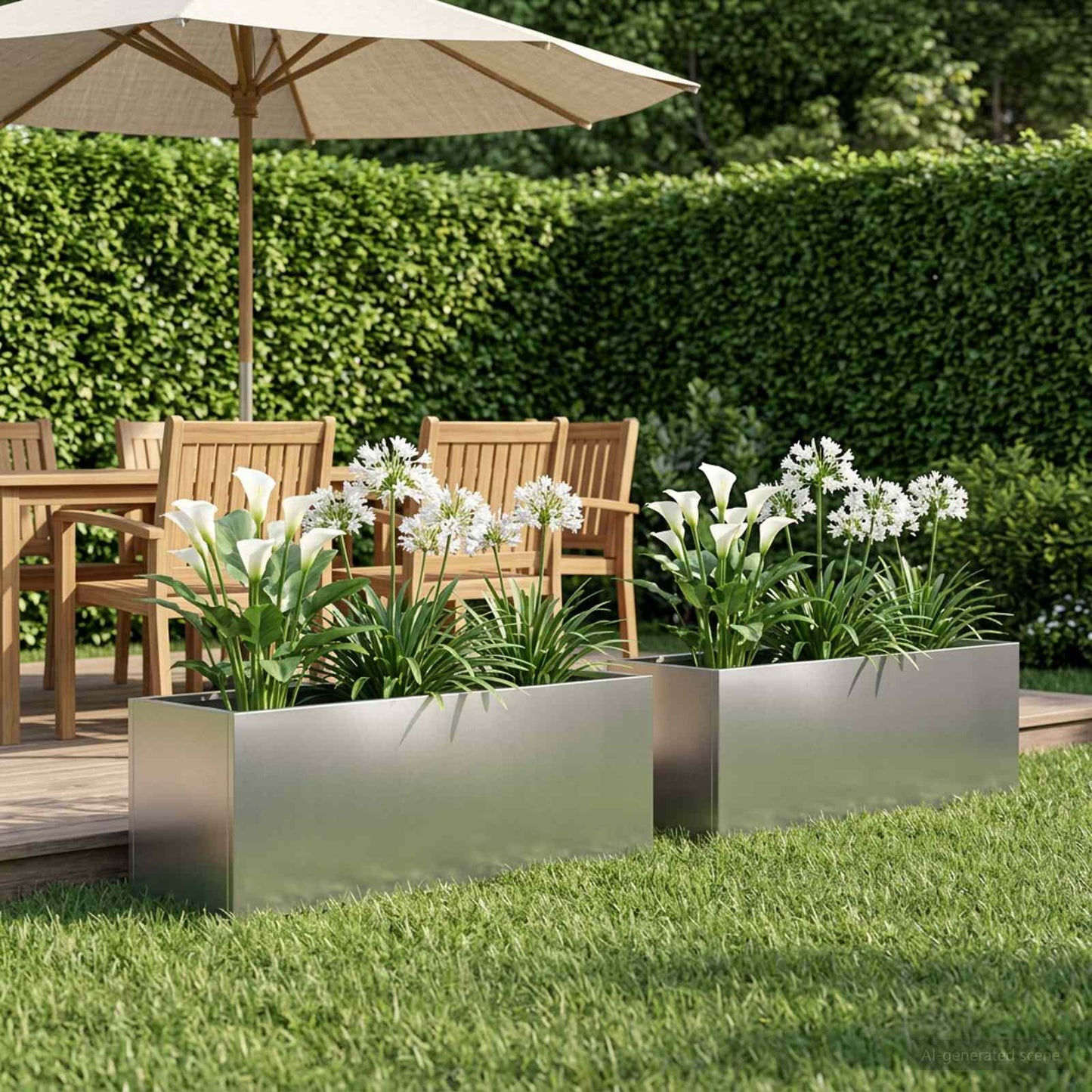 Garden Planter 2 pcs Silver 80 x 30 x 30 cm Stainless Steel