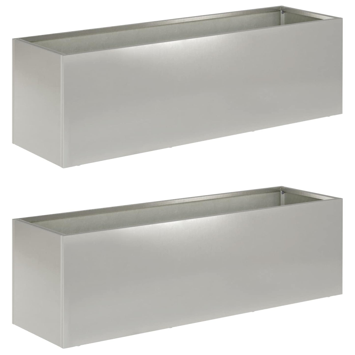 Garden Planter 2 pcs Silver 80 x 30 x 30 cm Stainless Steel