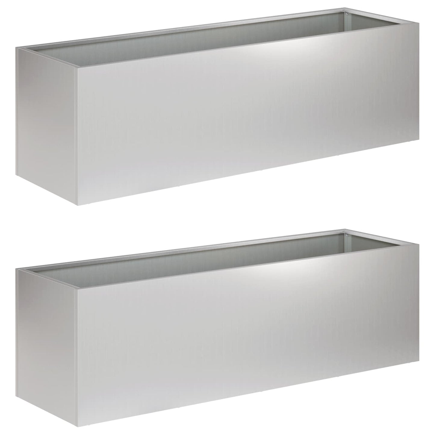 Garden Planter 2 pcs Silver 80 x 30 x 30 cm Galvanised Steel