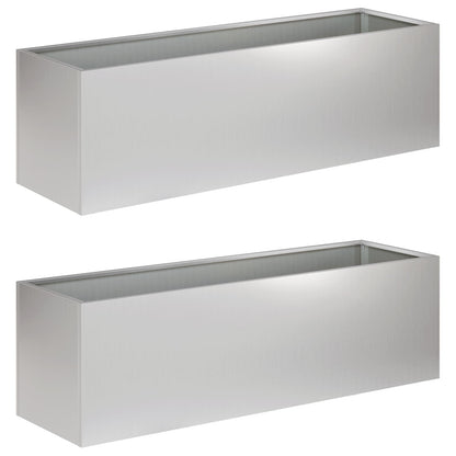 Garden Planter 2 pcs Silver 80 x 30 x 30 cm Galvanised Steel