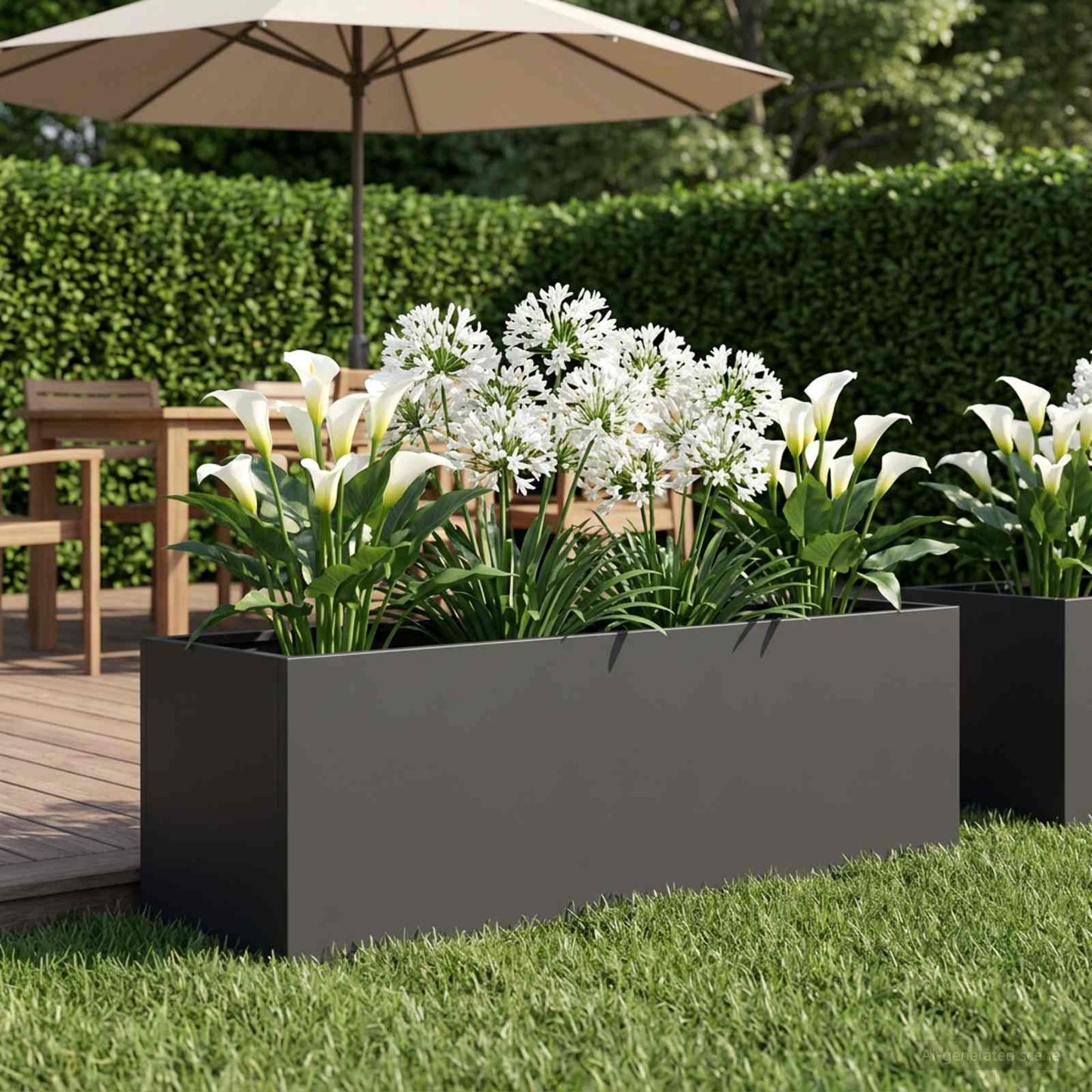 Garden Planter Black 100 x 30 x 30 cm Cold-rolled Steel