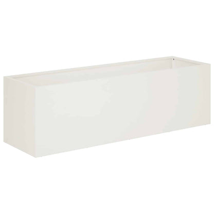 Garden Planter White 100 x 30 x 30 cm Cold-rolled Steel