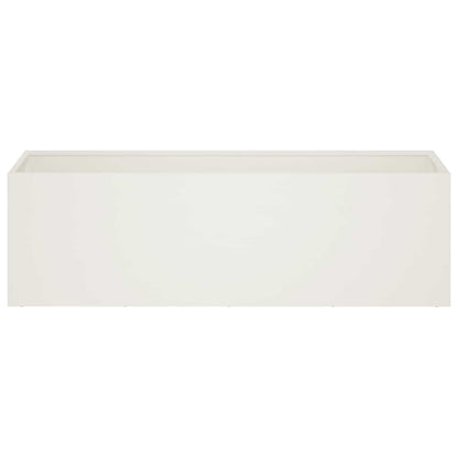 Garden Planter 2 pcs White 100 x 30 x 30 cm Cold-rolled Steel