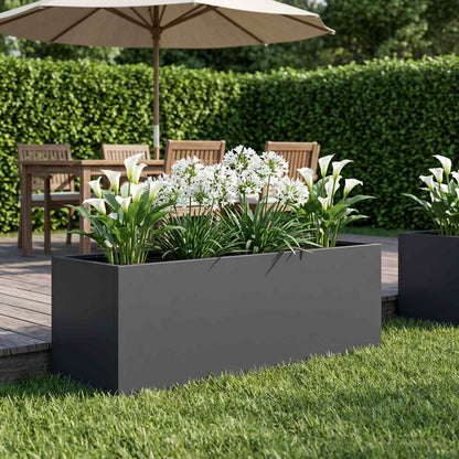 Garden Planter Anthracite 100 x 30 x 30 cm Cold-rolled Steel