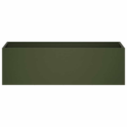 Garden Planter Olive Green 100 x 30 x 30 cm Cold-rolled Steel