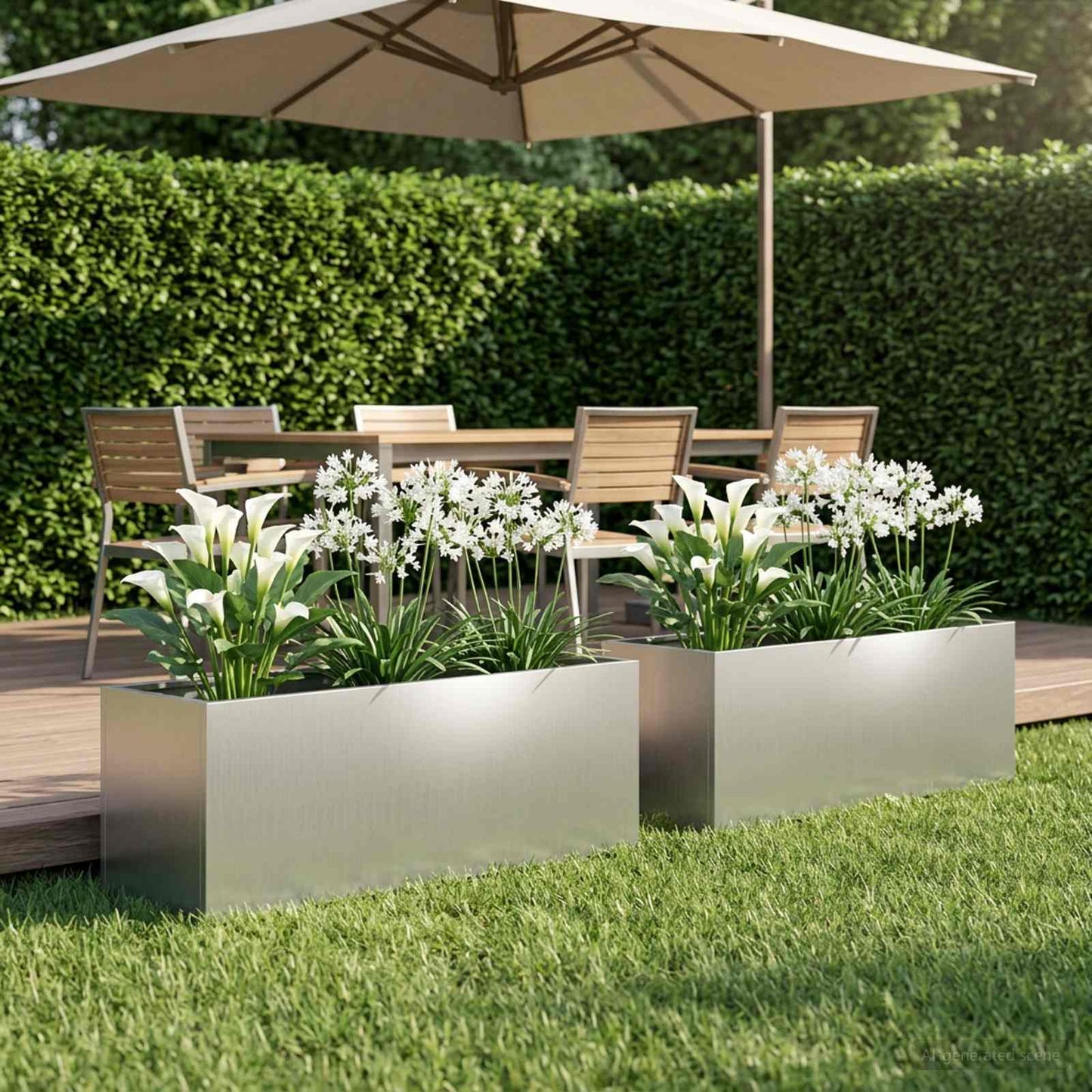 Garden Planter 2 pcs Silver 100 x 30 x 30 cm Galvanised Steel