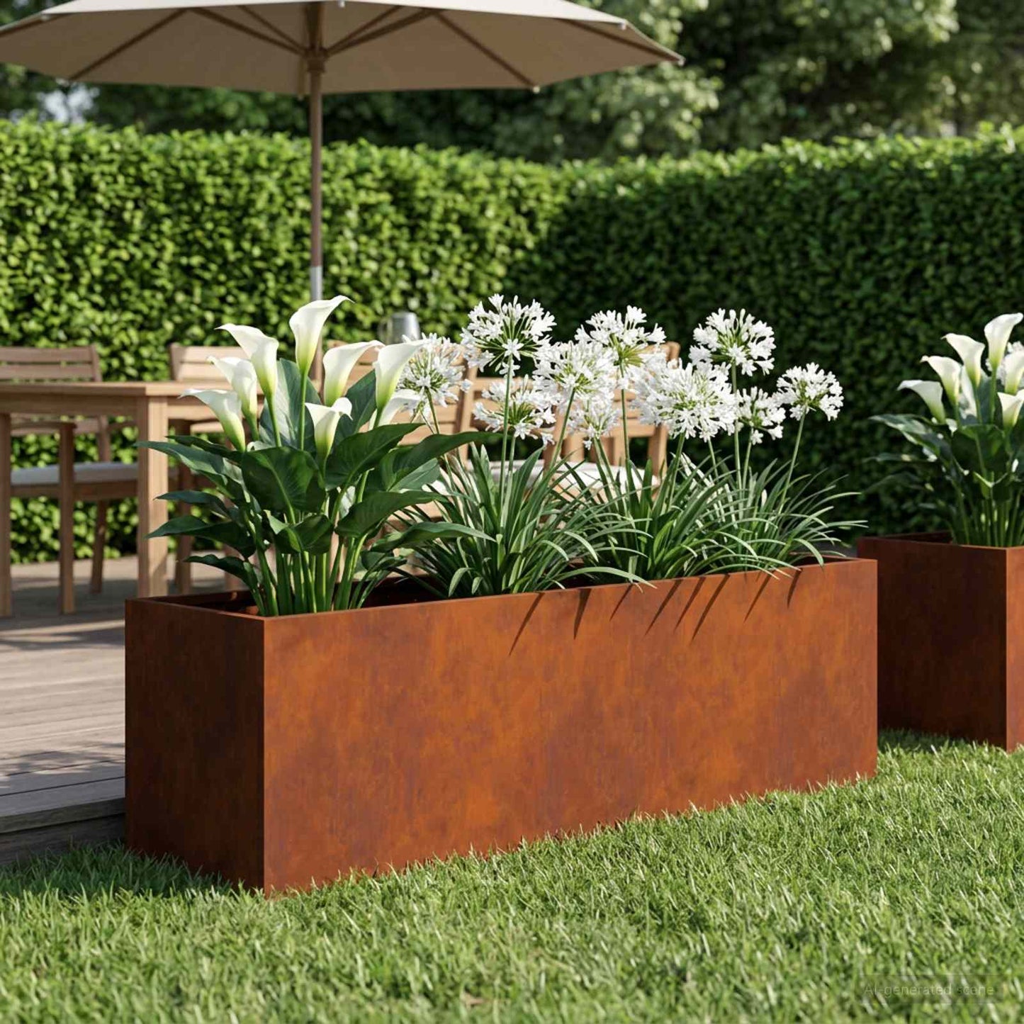 Garden Planter Rusty 100 x 30 x 30 cm Weathering Steel