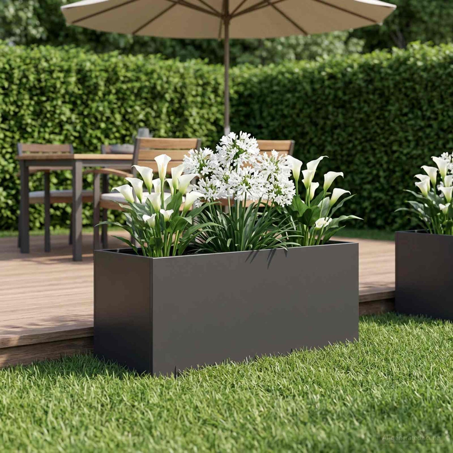 Garden Planter Black 80 x 40 x 40 cm Cold-rolled Steel