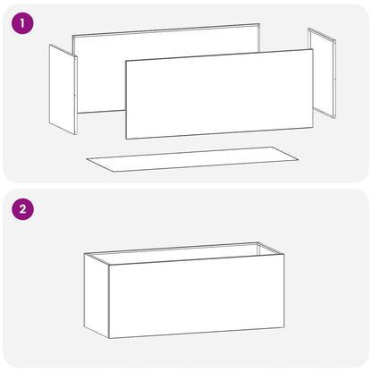 Garden Planter 2 pcs Black 80 x 40 x 40 cm Cold-rolled Steel