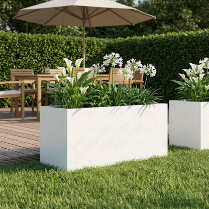 Garden Planter White 80 x 40 x 40 cm Cold-rolled Steel