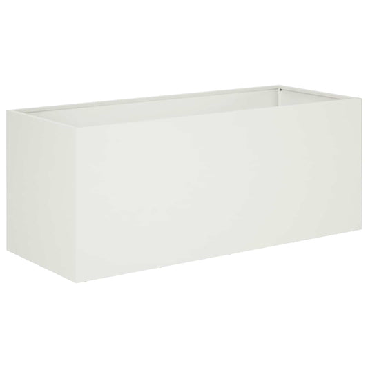 Garden Planter White 80 x 40 x 40 cm Cold-rolled Steel