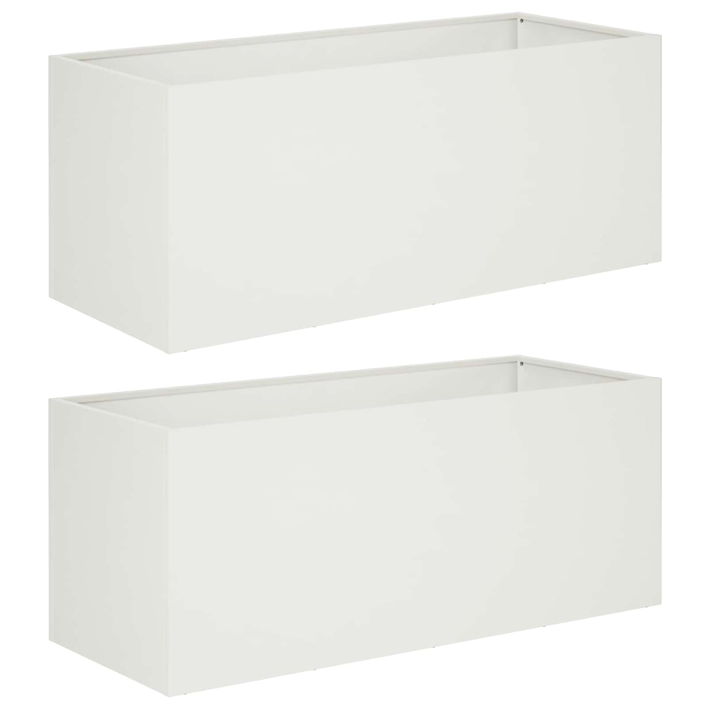 Garden Planter 2 pcs White 80 x 40 x 40 cm Cold-rolled Steel