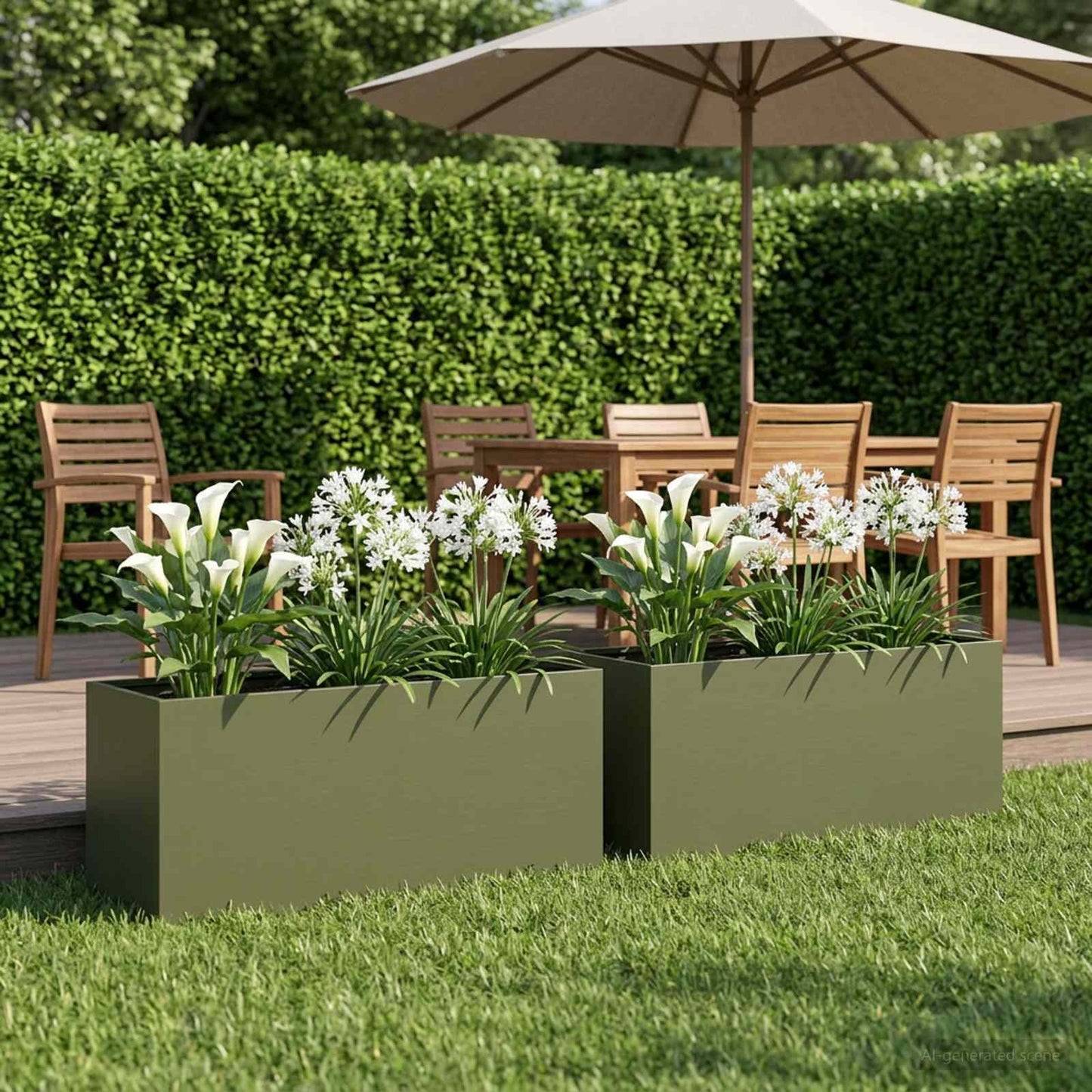 Garden Planter 2 pcs Olive Green 80 x 40 x 40 cm