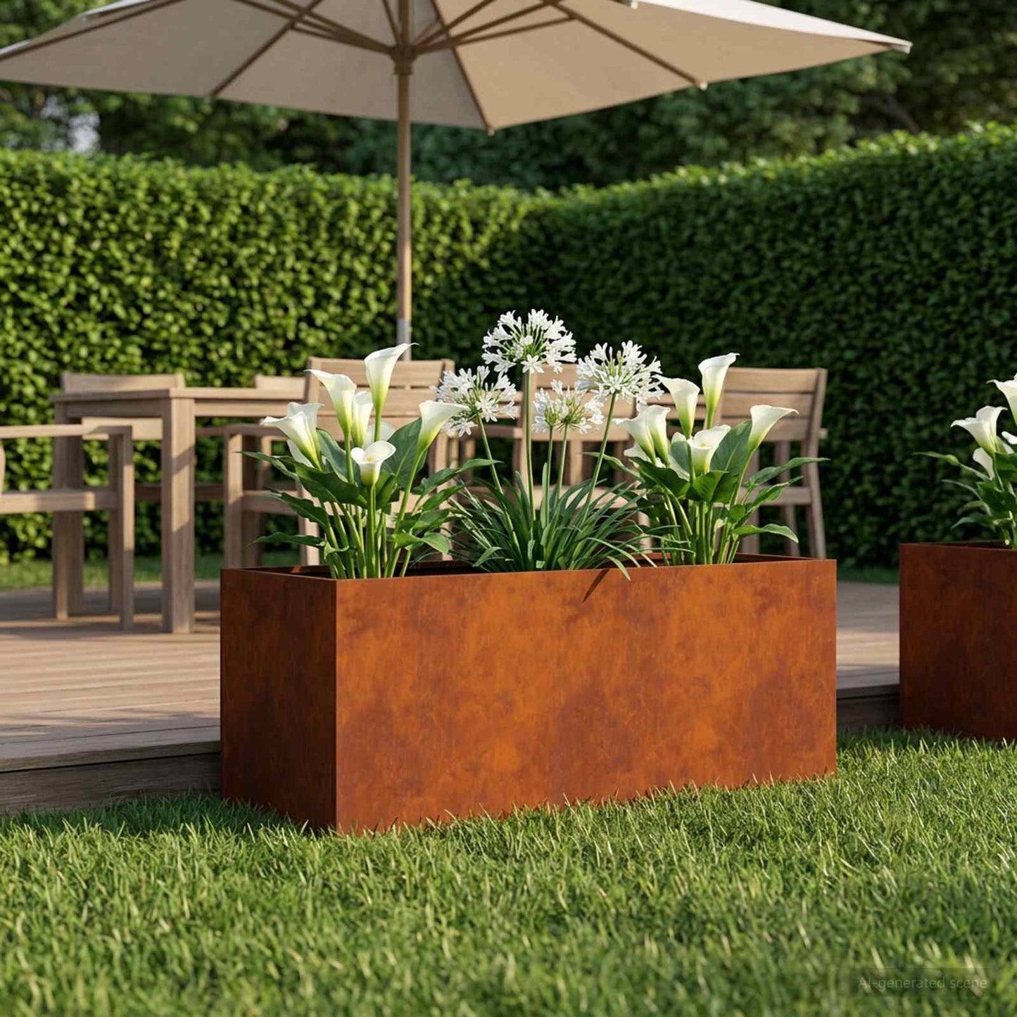 Garden Planter Rusty 80 x 40 x 40 cm Weathering Steel