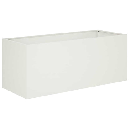 Garden Planter 2 pcs White 100 x 40 x 40 cm Cold-rolled Steel