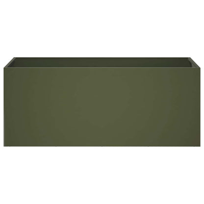 Garden Planter Olive Green 100 x 40 x 40 cm Cold-rolled Steel