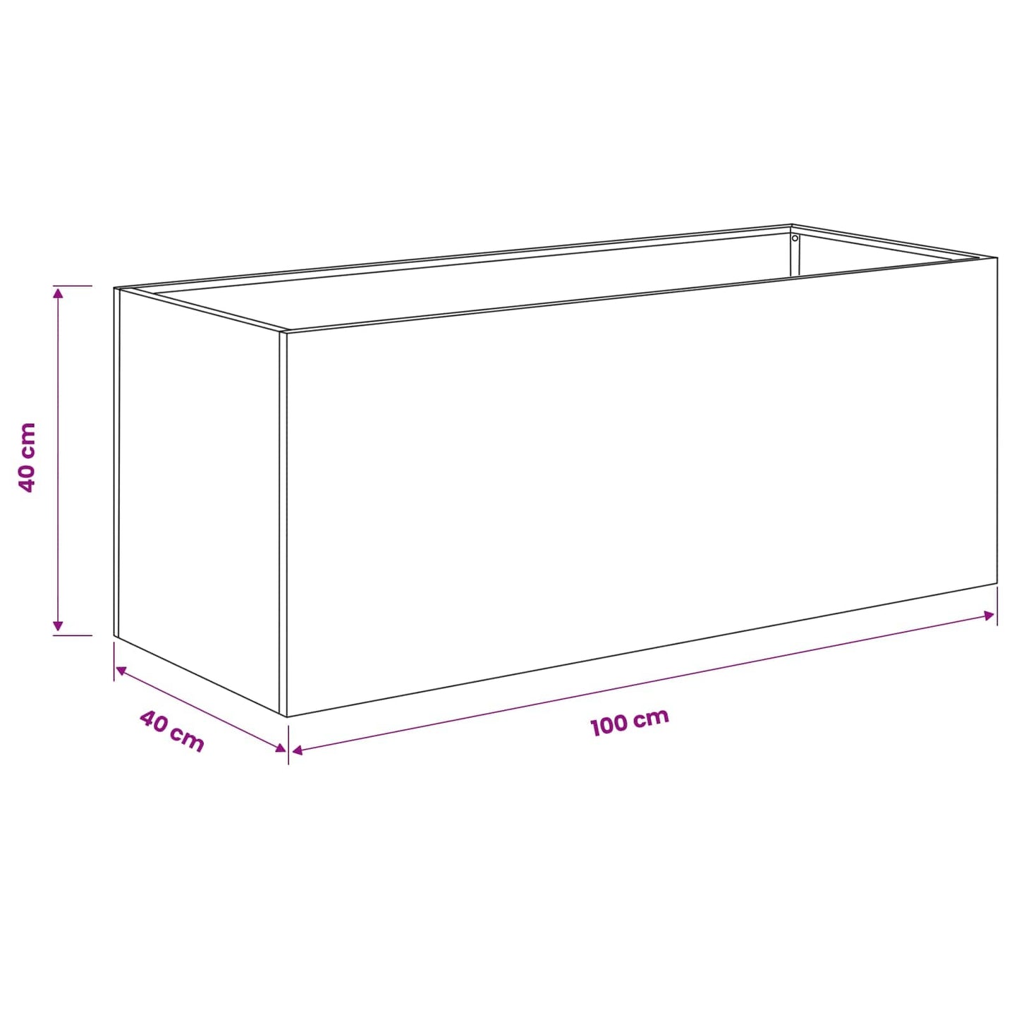 Garden Planter 2 pcs Silver 100 x 40 x 40 cm Galvanised Steel