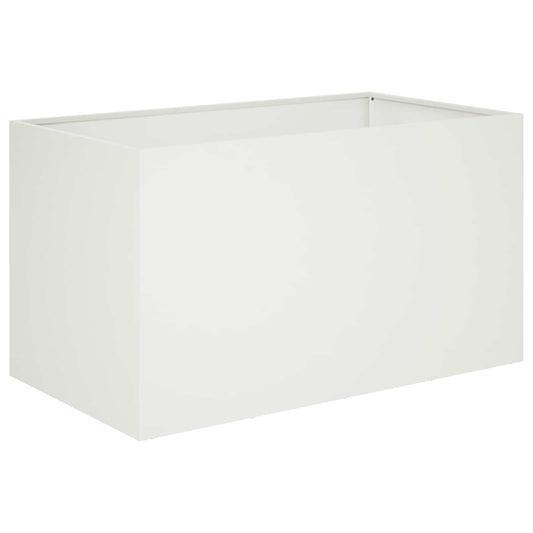 Garden Planter White 80 x 50 x 50 cm Cold-rolled Steel