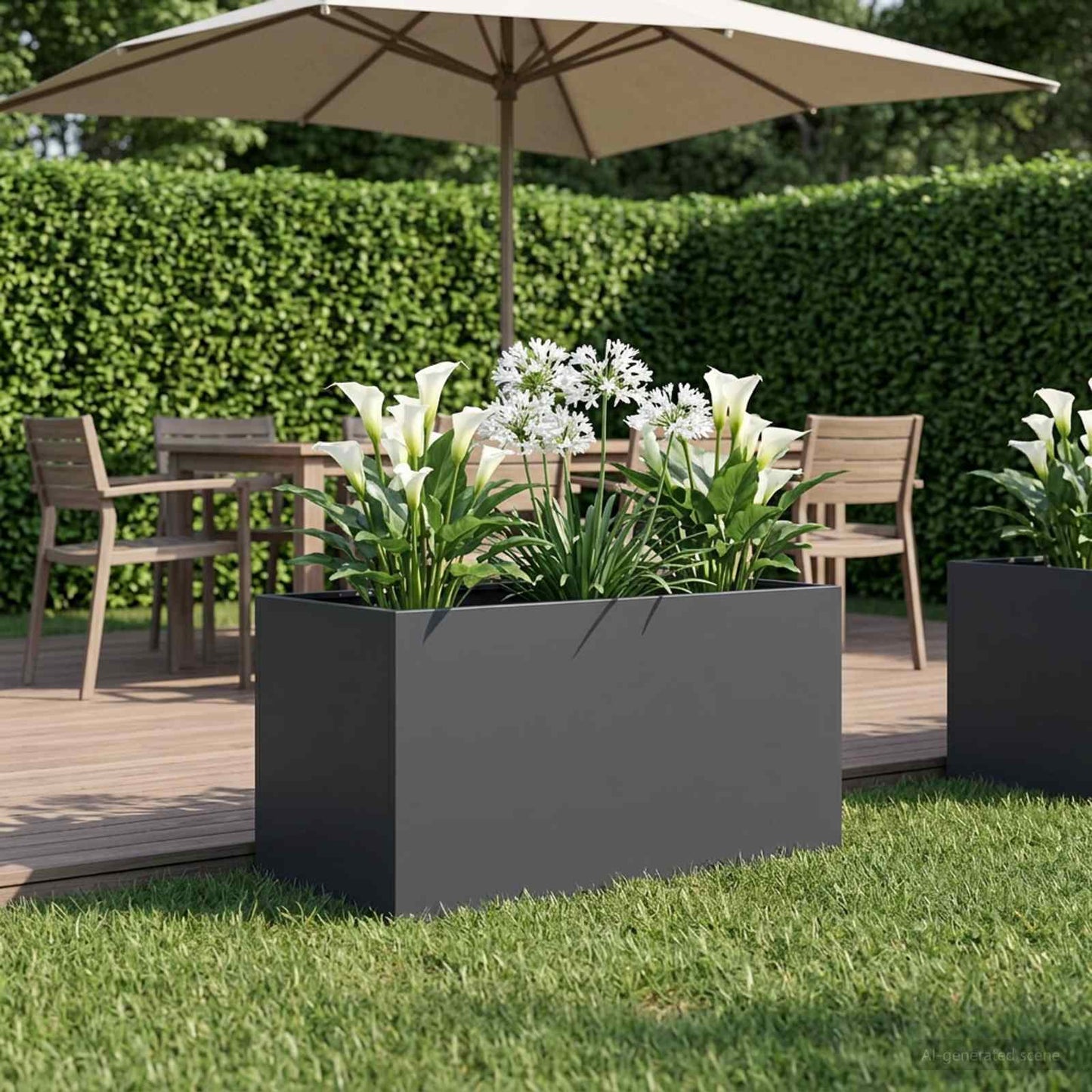 Garden Planter Anthracite 80 x 50 x 50 cm Cold-rolled Steel