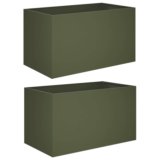 Garden Planter 2 pcs Olive Green 80 x 50 x 50 cm