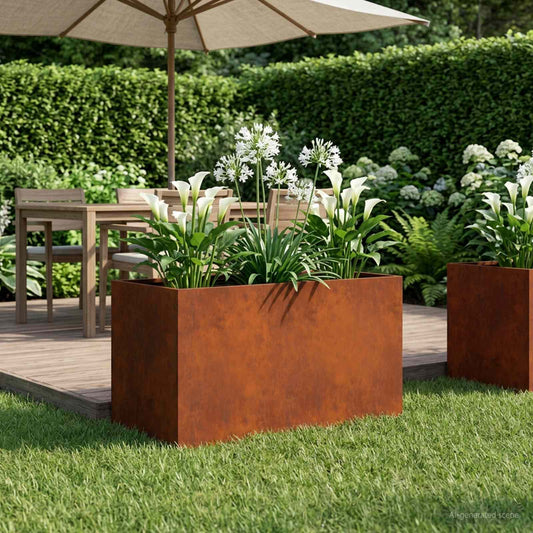 Garden Planter Rusty 80 x 50 x 50 cm Weathering Steel