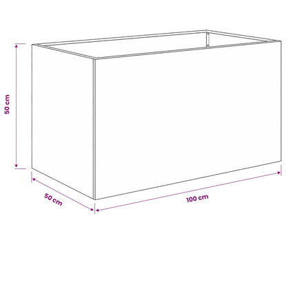 Garden Planter Black 100 x 50 x 50 cm Cold-rolled Steel