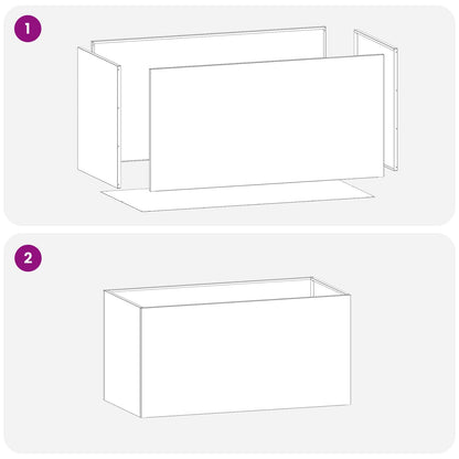 Garden Planter 2 pcs Black 100 x 50 x 50 cm Cold-rolled Steel