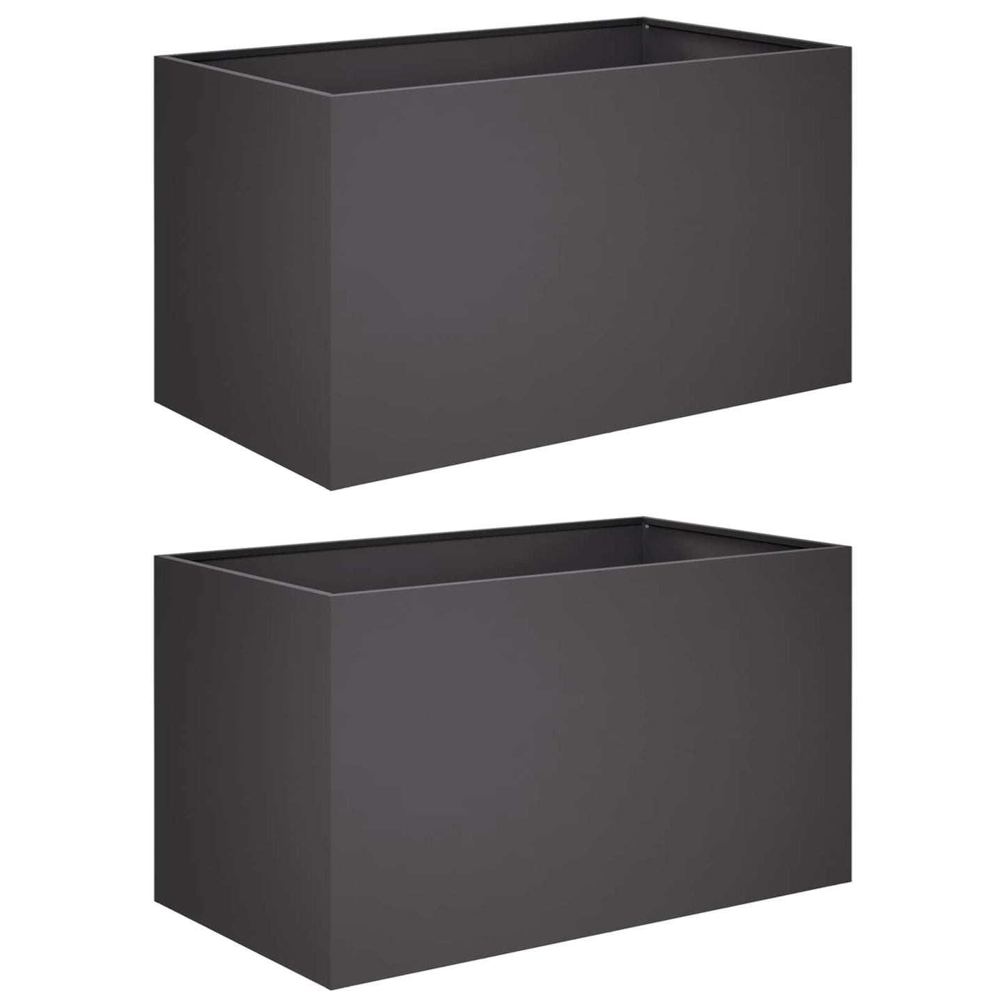Garden Planter 2 pcs Black 100 x 50 x 50 cm Cold-rolled Steel