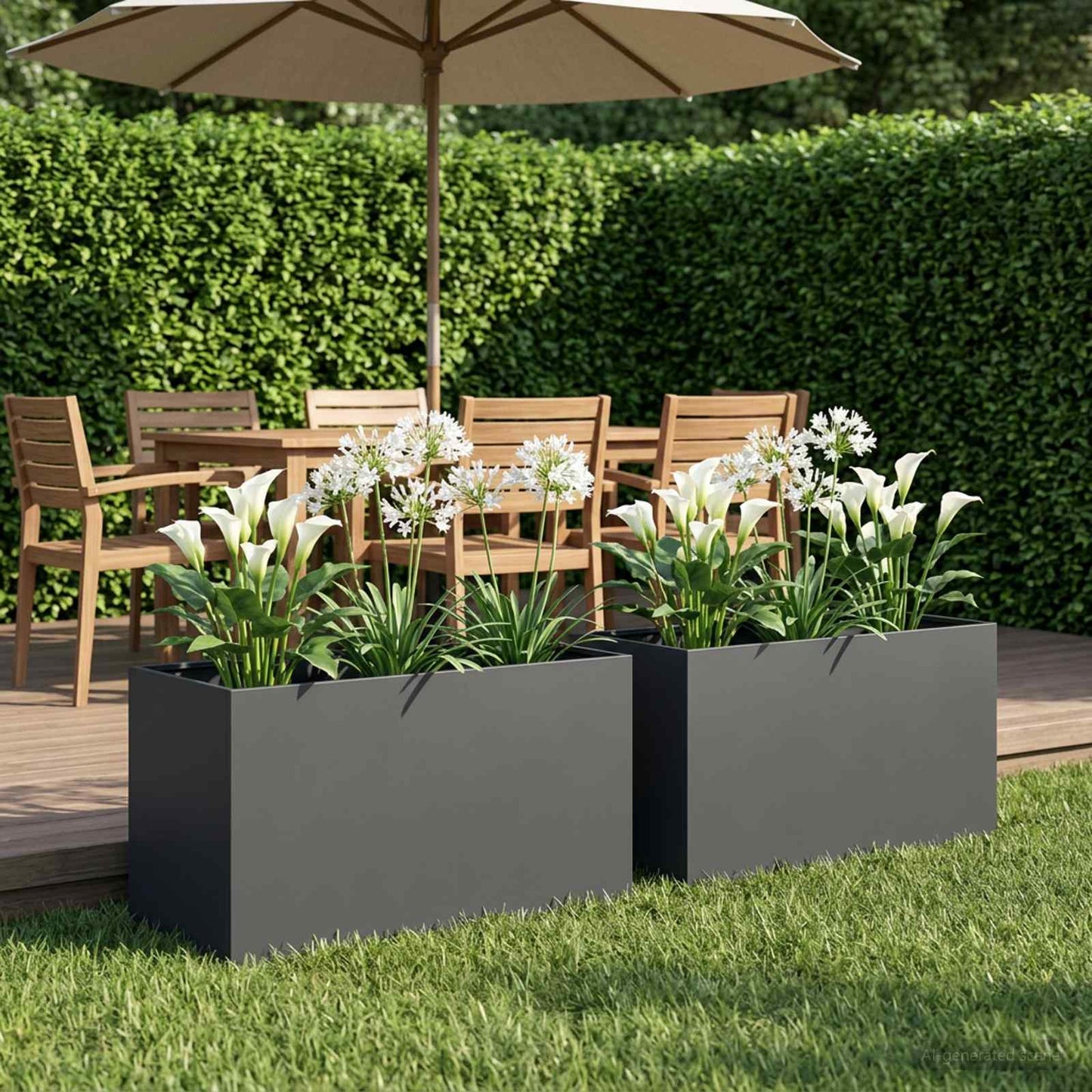 Garden Planter 2 pcs Anthracite 100 x 50 x 50 cm