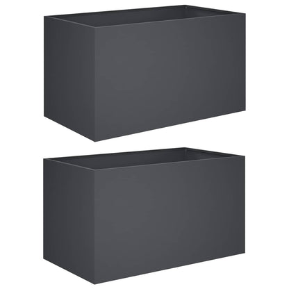 Garden Planter 2 pcs Anthracite 100 x 50 x 50 cm