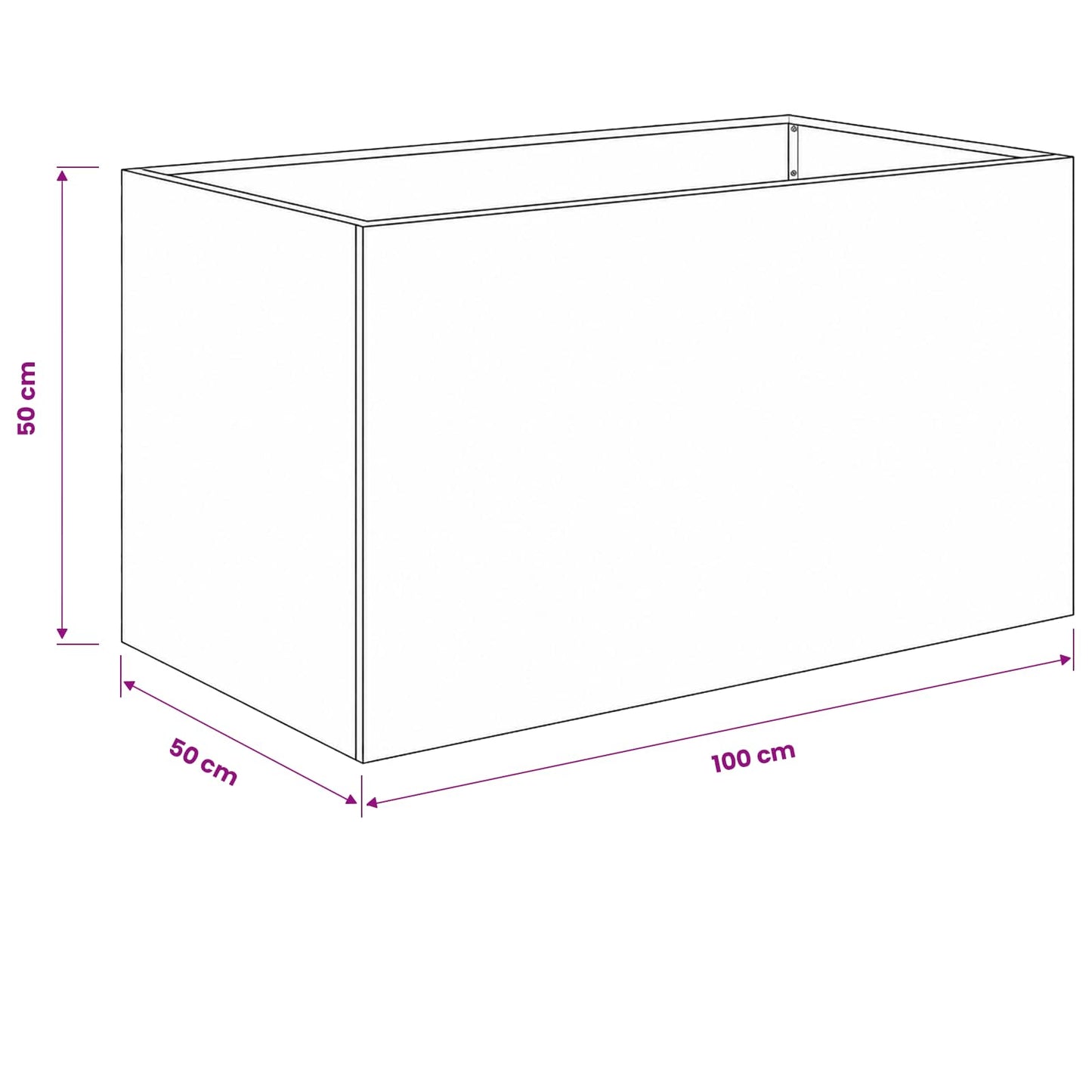 Garden Planter 2 pcs Anthracite 100 x 50 x 50 cm