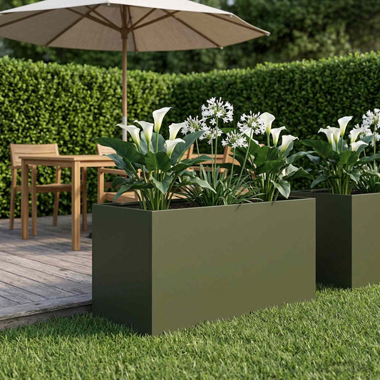 Garden Planter Olive Green 100 x 50 x 50 cm Cold-rolled Steel