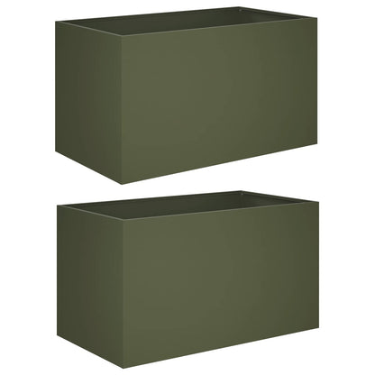 Garden Planter 2 pcs Olive Green 100 x 50 x 50 cm