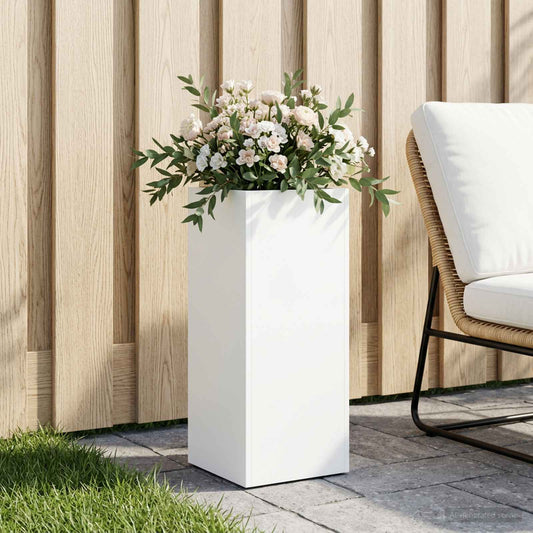 Garden Planter White 20 x 20 x 40 cm Cold-rolled Steel