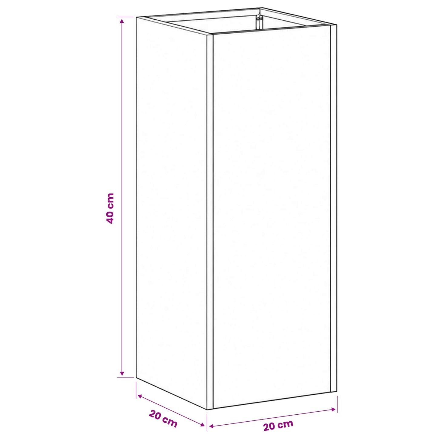 Garden Planter Anthracite 20 x 20 x 40 cm Cold-rolled Steel