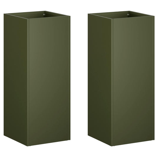 Garden Planter 2 pcs Olive Green 20 x 20 x 40 cm