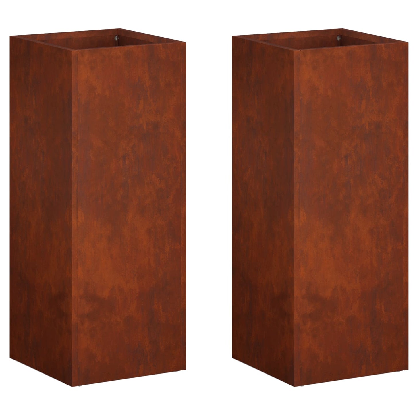Garden Planter 2 pcs Rusty 20 x 20 x 40 cm Weathering Steel