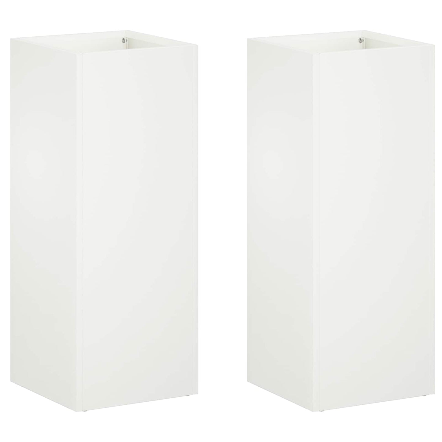 Garden Planter 2 pcs White 20 x 20 x 50 cm Cold-rolled Steel