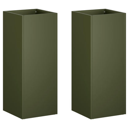 Garden Planter 2 pcs Olive Green 20 x 20 x 50 cm
